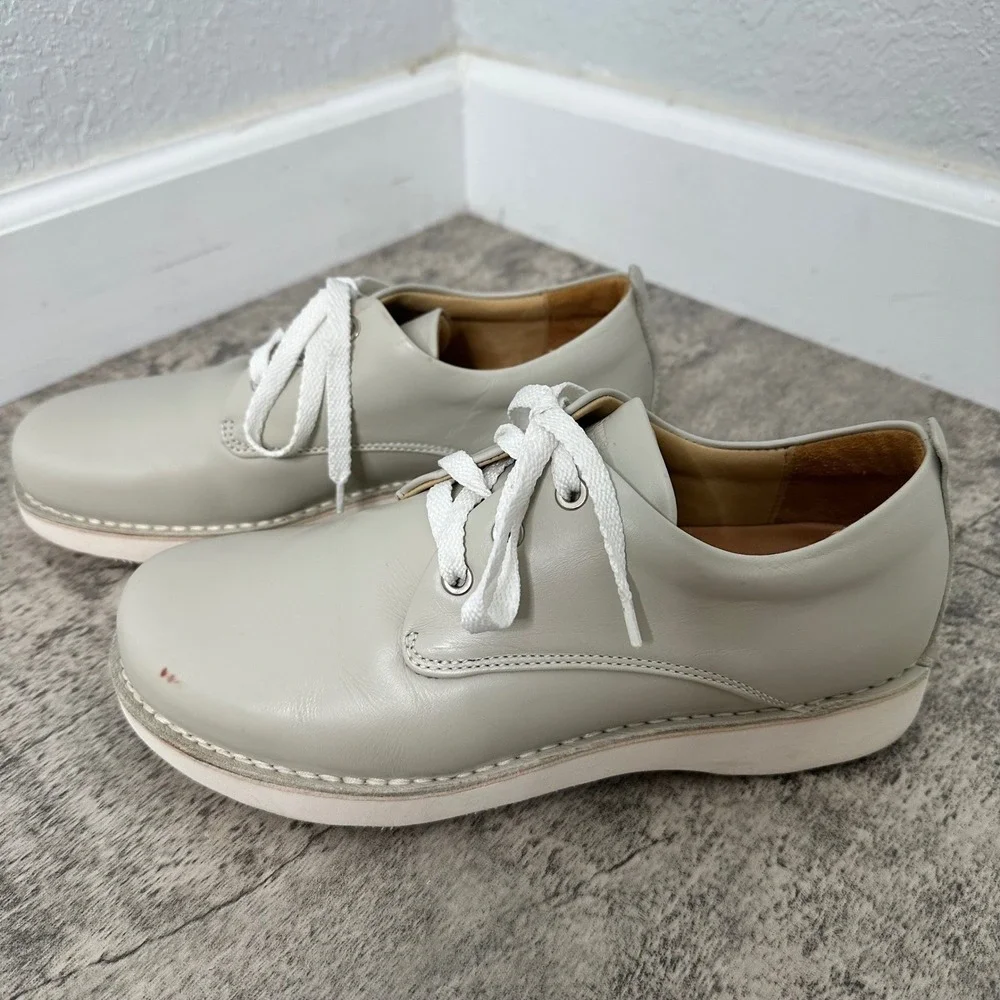 Samuel Hubbard Mens Vibram Leather Lace Up Comfort Shoes Gray Sole Size Mens 8.5